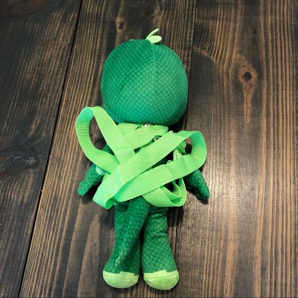 Disney PJ Masks Gekko Large Plush Backpack Toy Kids Stuffed Animal Play Green - Picture 6 of 8